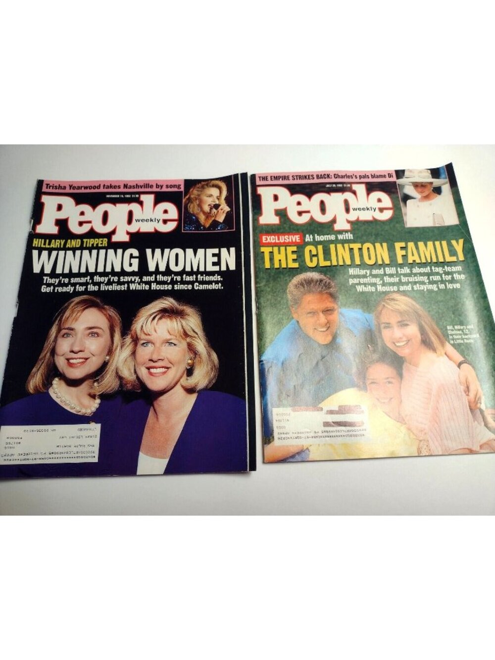People Magazine Hillary Clinton Bill Princess Diana Roseanne Nov July 1992